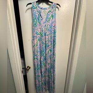 Lilly Pulitzer lavender and Blue Sydnee Maxi Dress